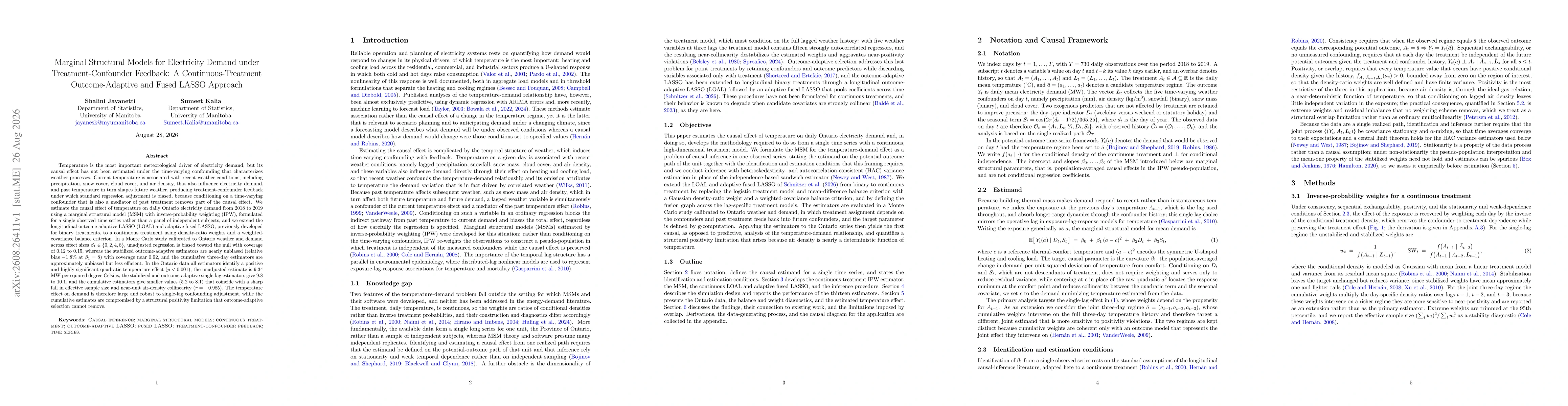 Thumbnail for Marginal Structural Models for Electricity Demand under Treatment-Confounder Feedback: A Continuous-Treatment Outcome-Adaptive and Fused LASSO Approach
