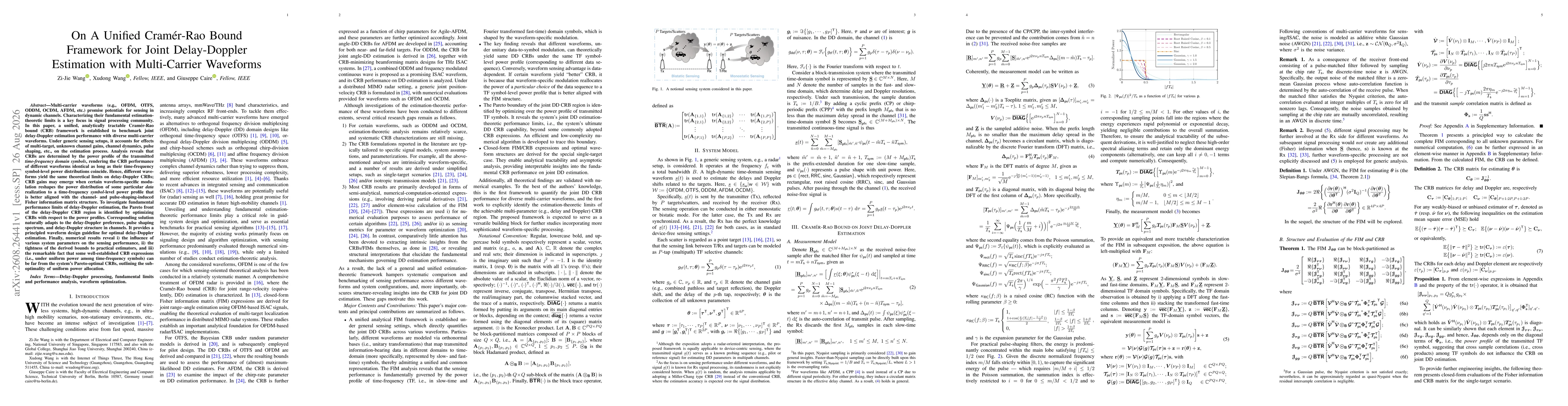 Thumbnail for On A Unified Cramér-Rao Bound Framework for Joint Delay-Doppler Estimation with Multi-Carrier Waveforms