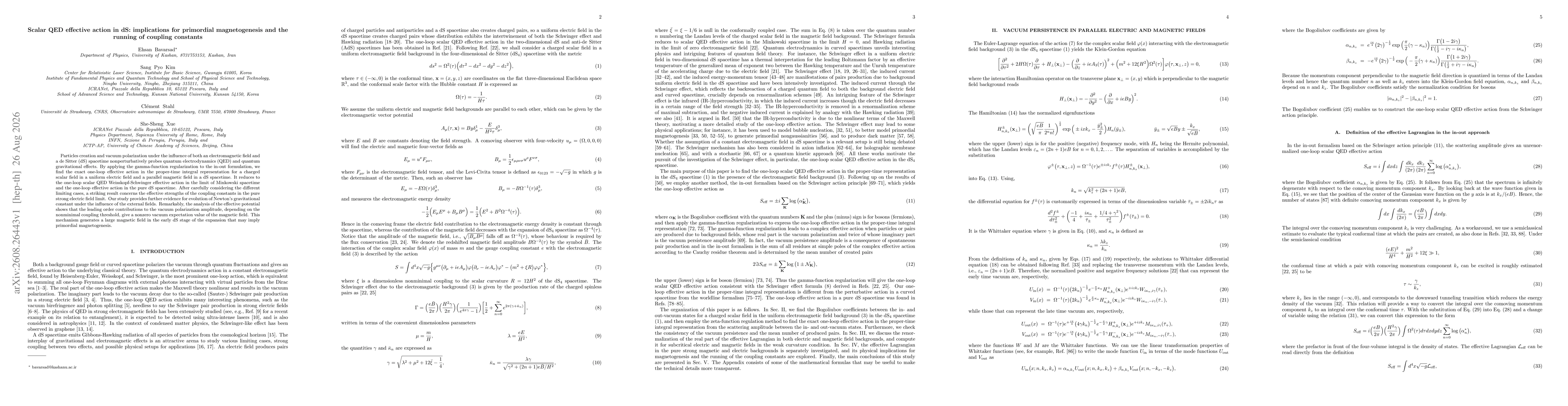 Thumbnail for Scalar QED effective action in dS: implications for primordial magnetogenesis and the running of coupling constants