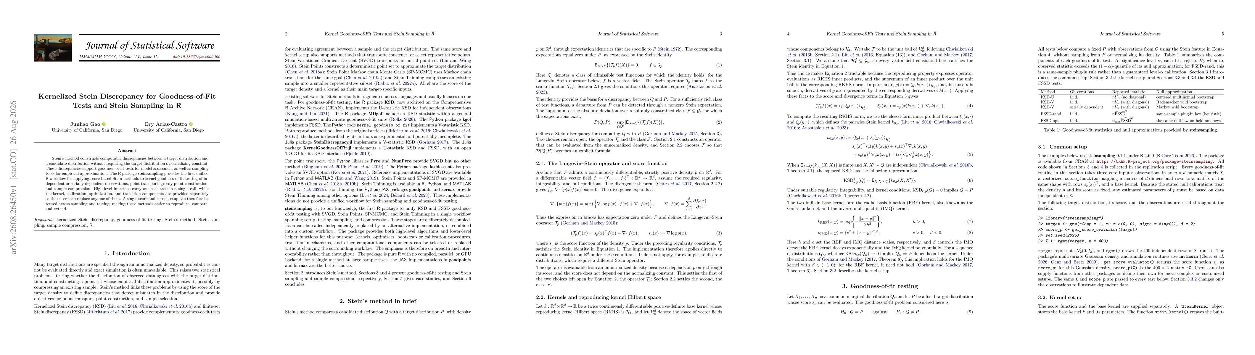 Thumbnail for Kernelized Stein Discrepancy for Goodness-of-Fit Tests and Stein Sampling in R