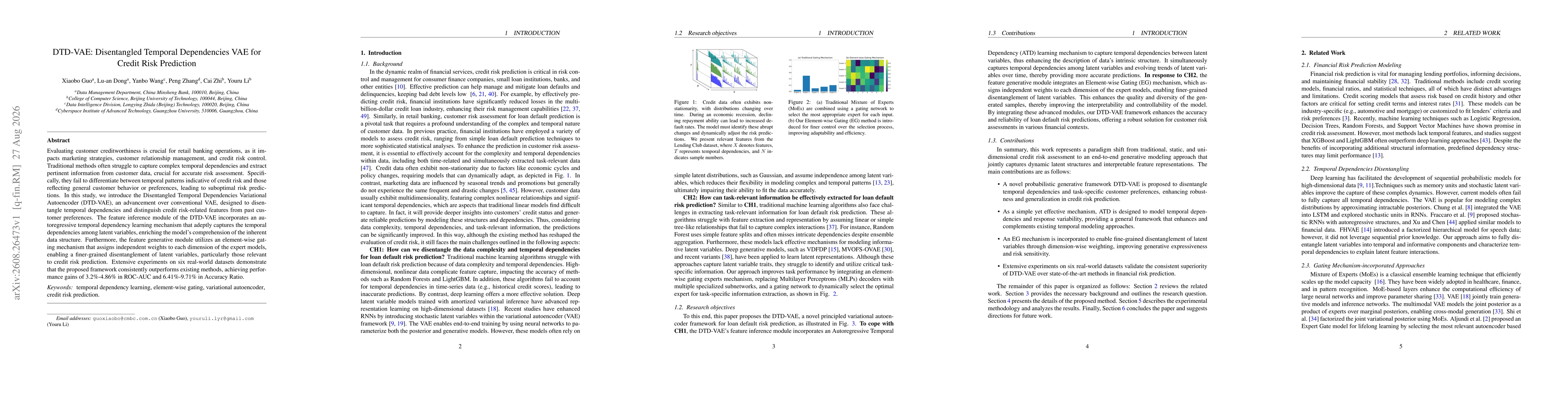 Thumbnail for DTD-VAE: Disentangled Temporal Dependencies VAE for Credit Risk Prediction