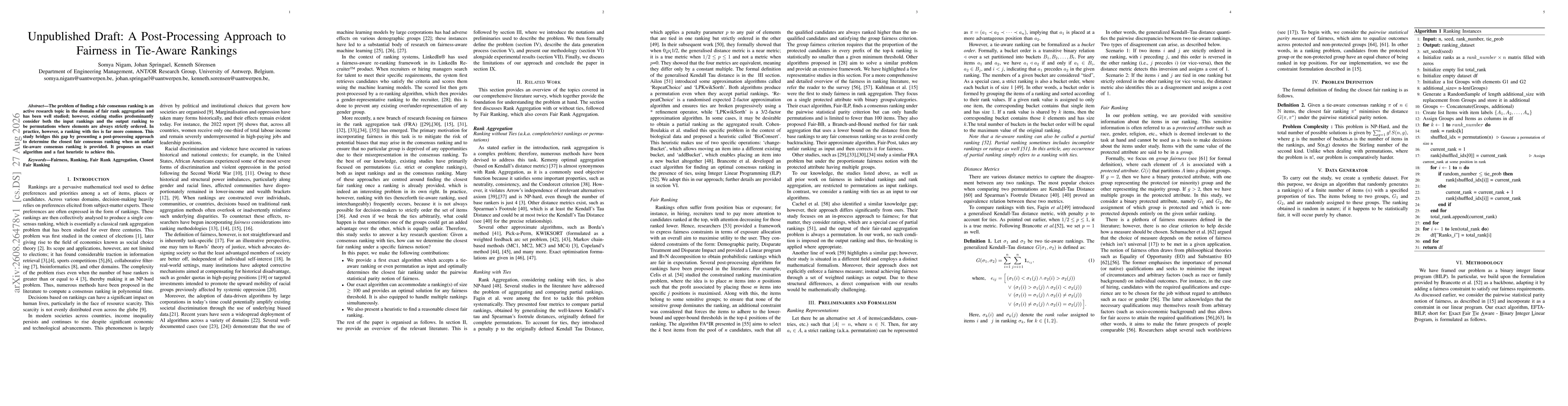 Thumbnail for Unpublished Draft: A Post-Processing Approach to Fairness in Tie-Aware Rankings