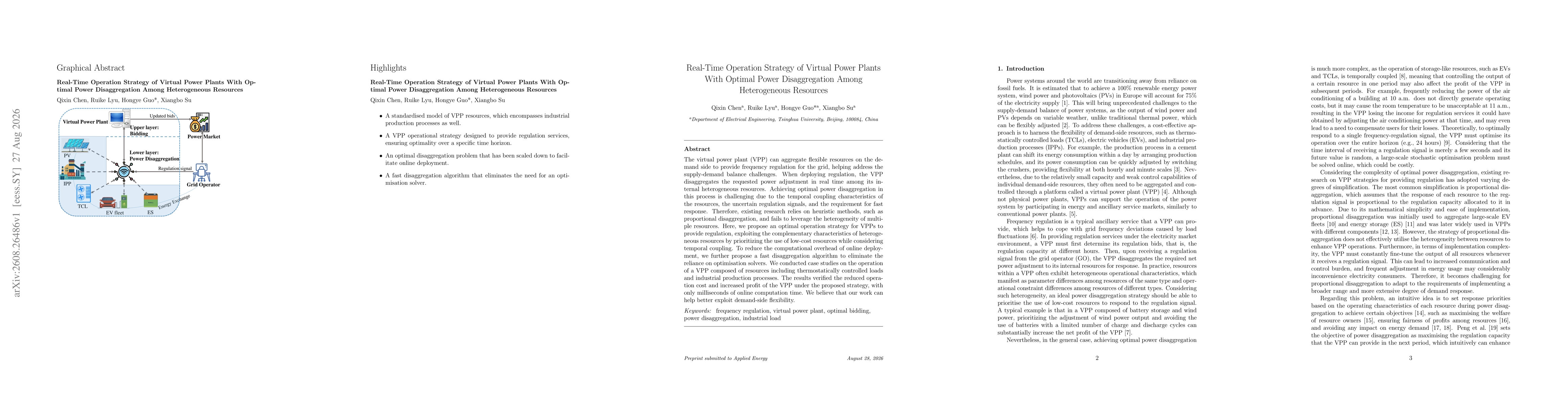 Thumbnail for Real-Time Operation Strategy of Virtual Power Plants With Optimal Power Disaggregation Among Heterogeneous Resources