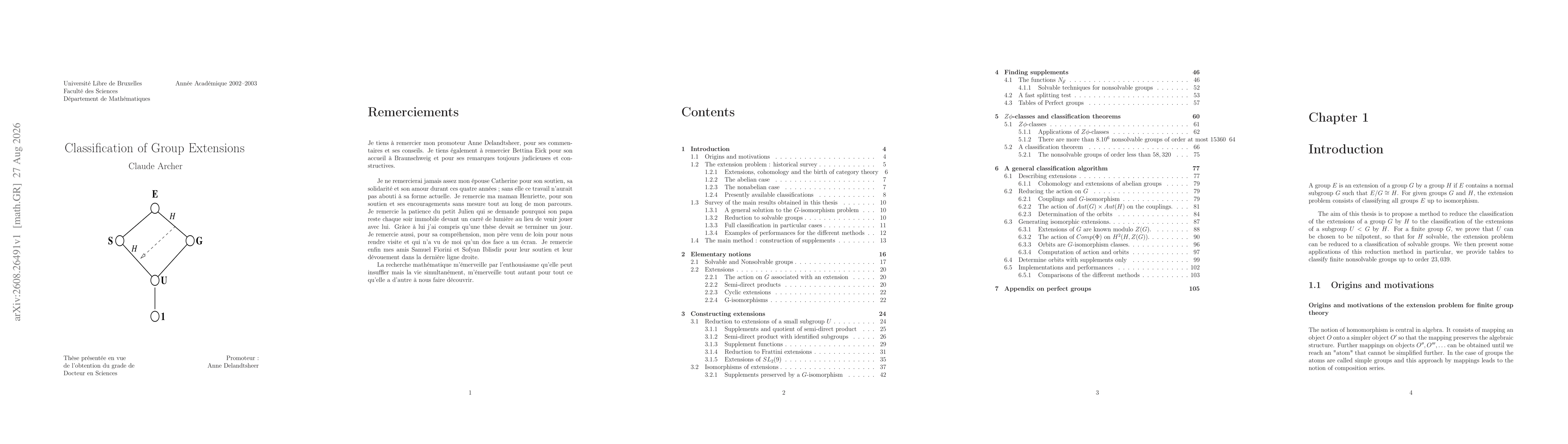 Thumbnail for Classification of Group Extensions