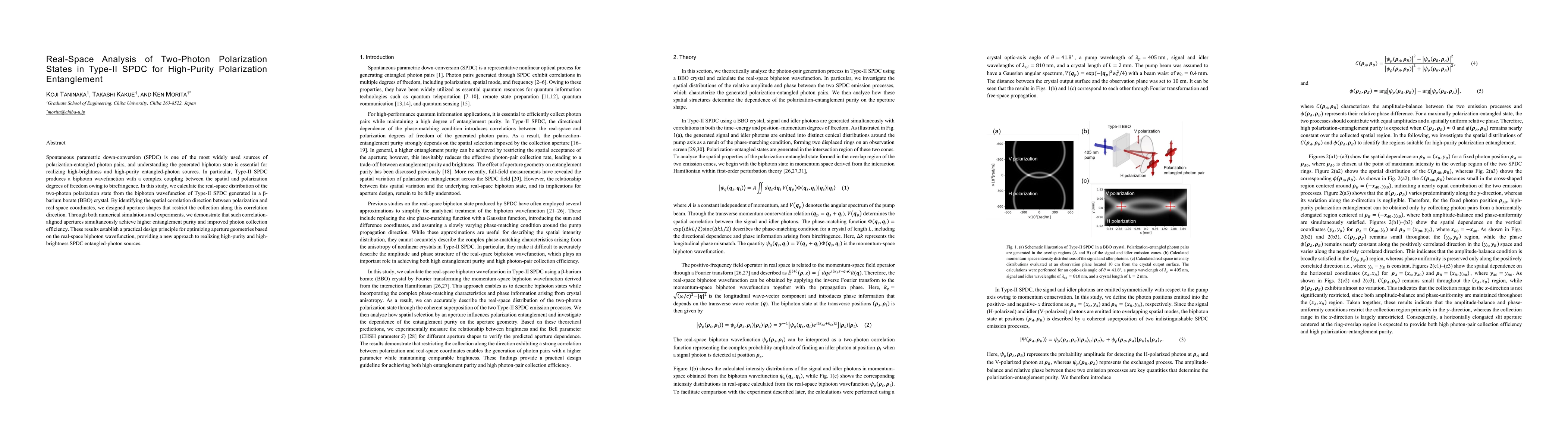 Thumbnail for Real-Space Analysis of Two-Photon Polarization States in Type-II SPDC for High-Purity Polarization Entanglement