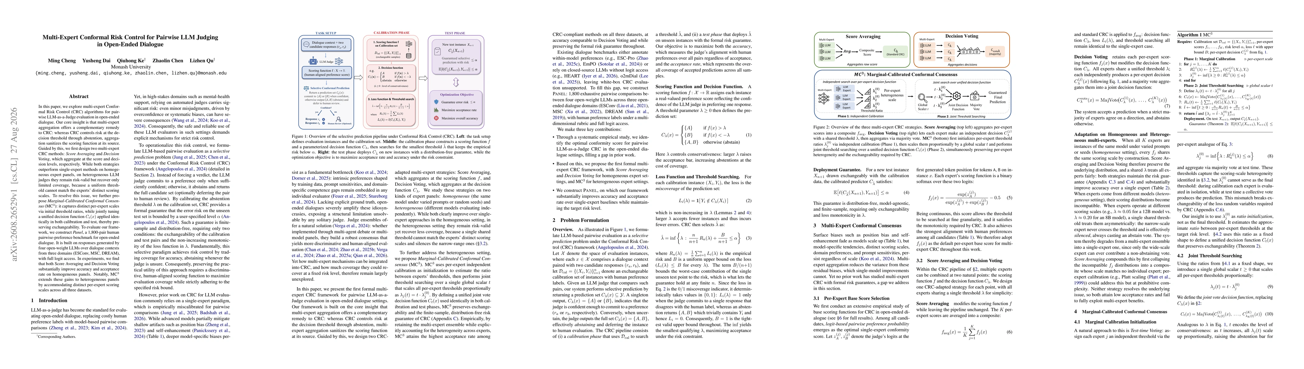 Thumbnail for Multi-Expert Conformal Risk Control for Pairwise LLM Judging in Open-Ended Dialogue