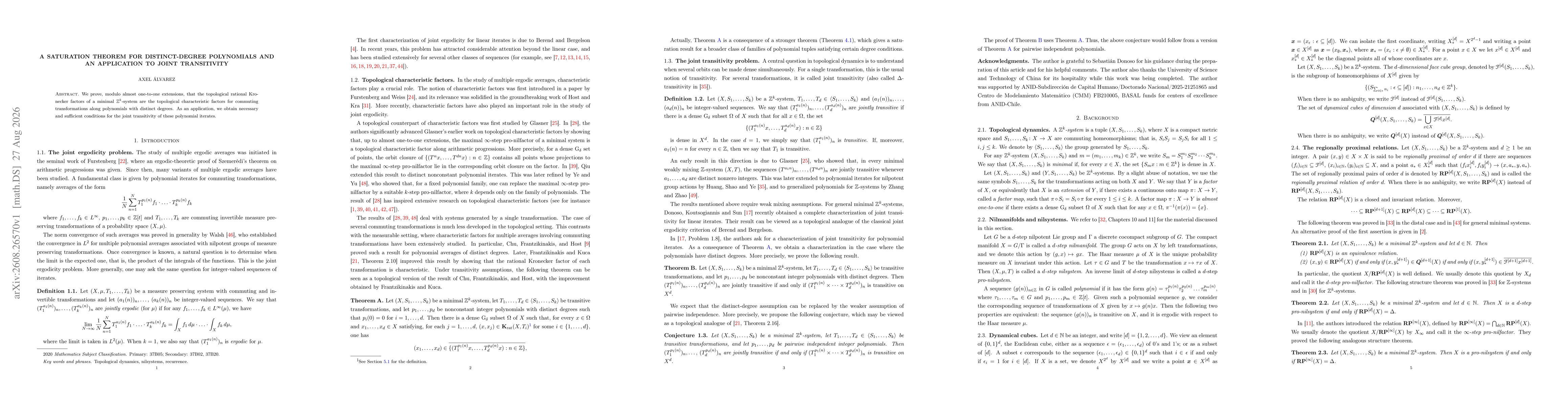 Thumbnail for A saturation theorem for distinct-degree polynomials and an application to joint transitivity