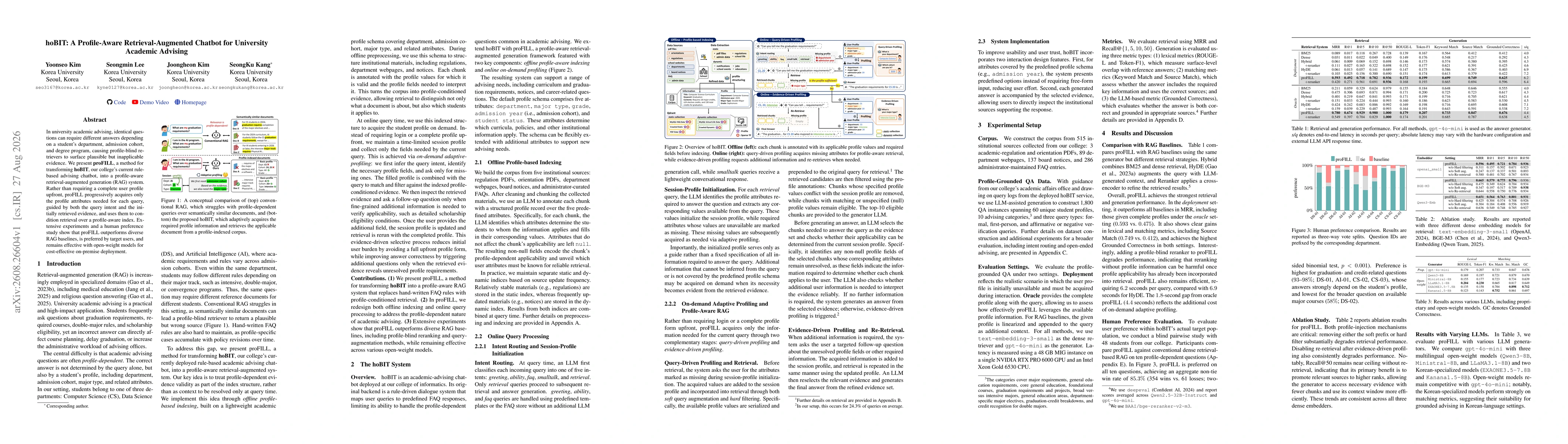 Thumbnail for hoBIT: A Profile-Aware Retrieval-Augmented Chatbot for University Academic Advising