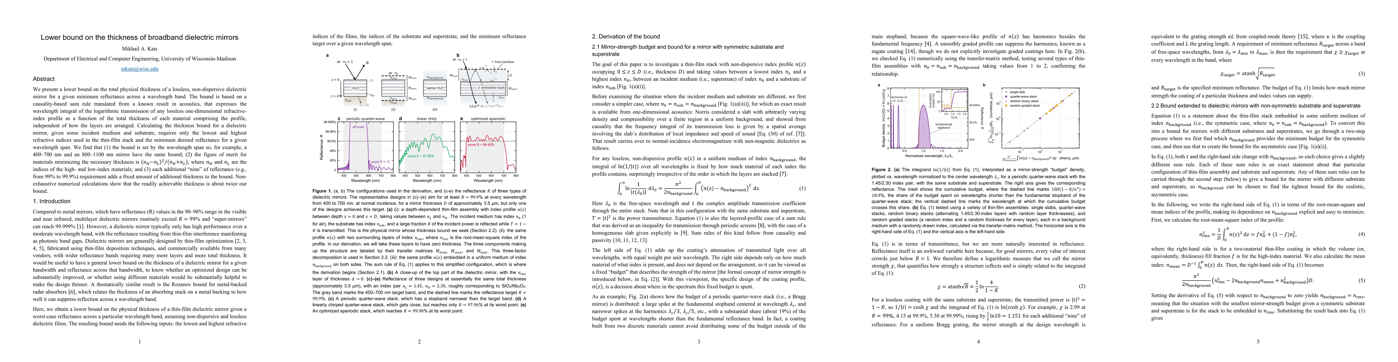 Thumbnail for Lower bound on the thickness of broadband dielectric mirrors
