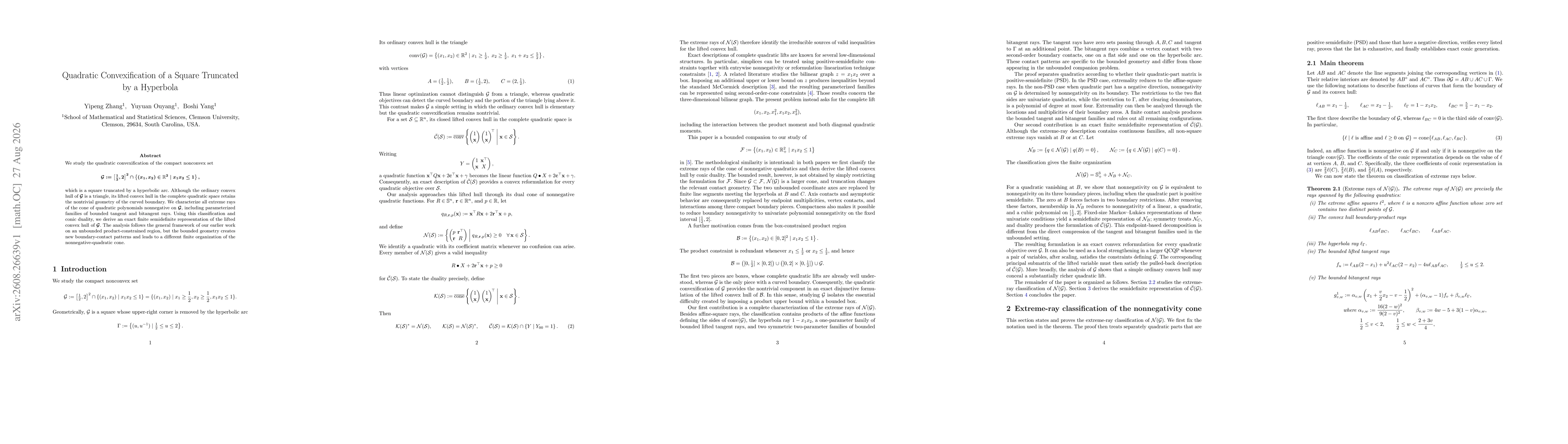 Thumbnail for Quadratic Convexification of a Square Truncated by a Hyperbola