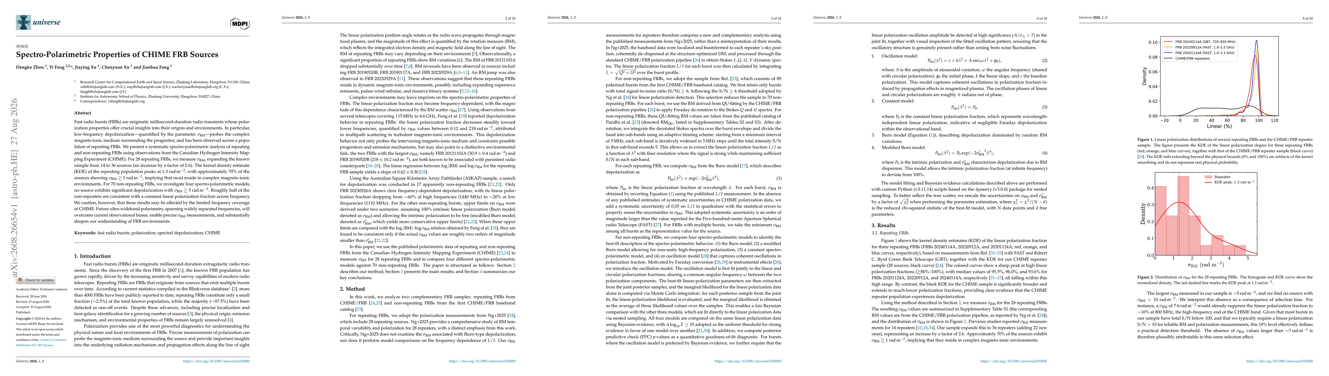 Thumbnail for Spectro-Polarimetric Properties of CHIME FRB Sources