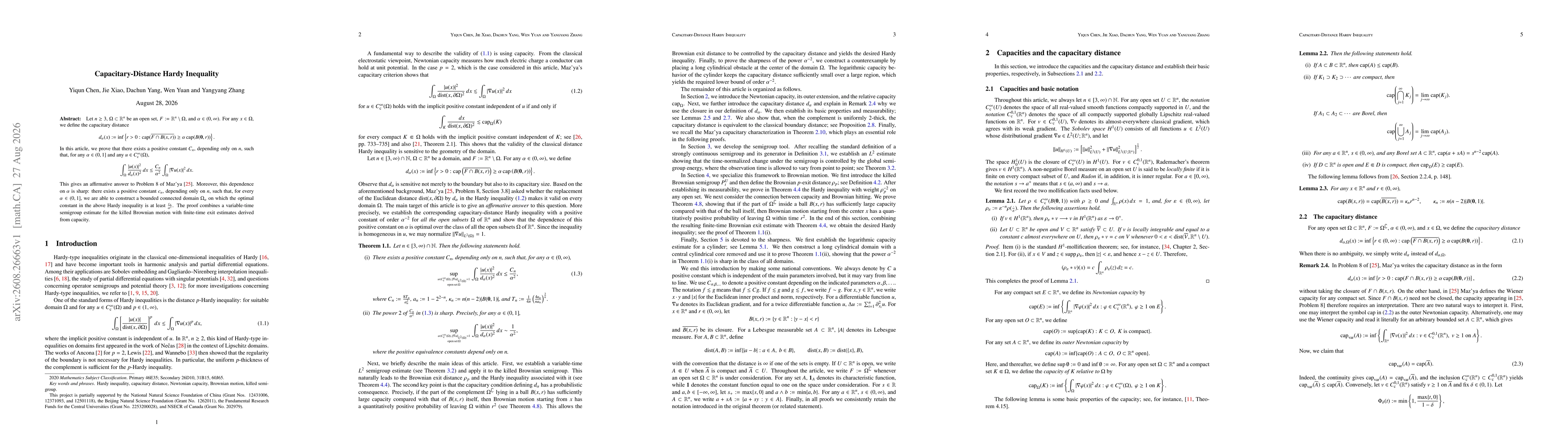 Thumbnail for Capacitary-Distance Hardy Inequality