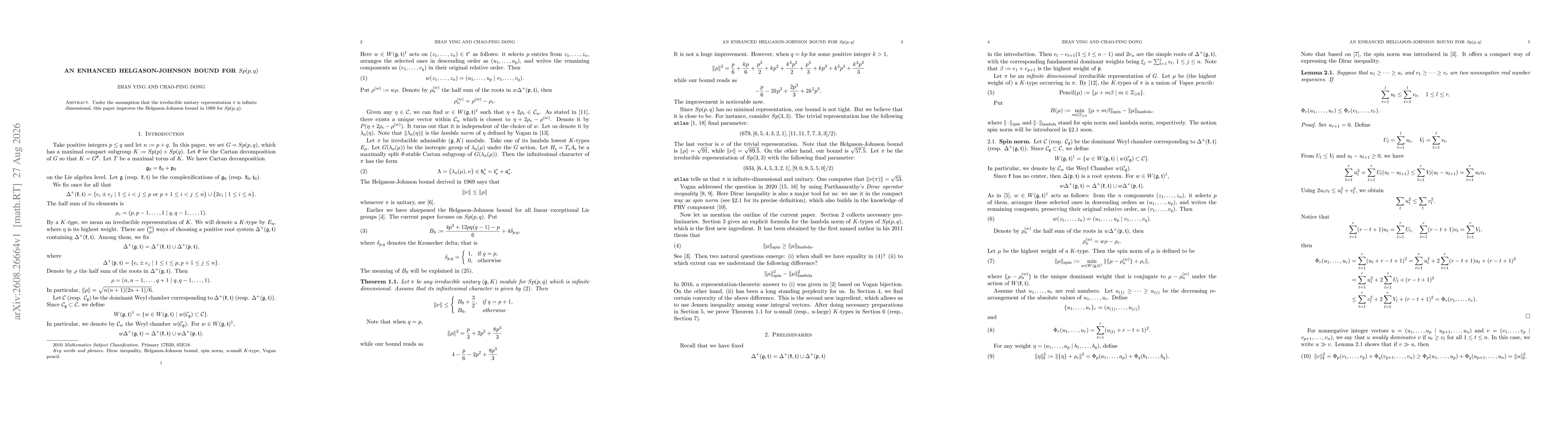 Thumbnail for An enhanced Helgason-Johnson bound for $Sp(p, q)$