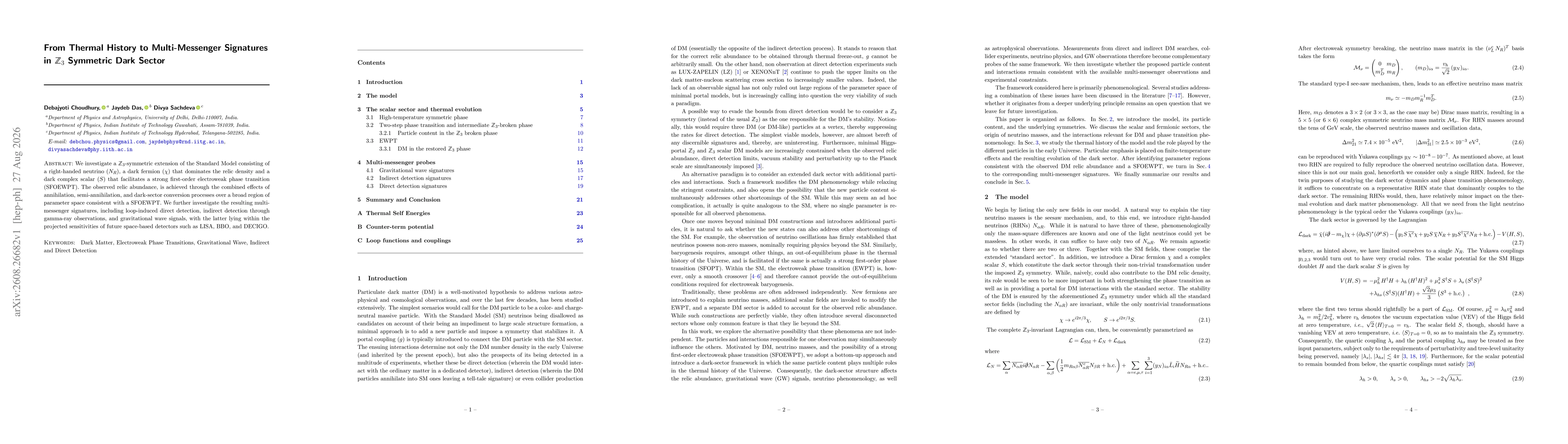 Thumbnail for From Thermal History to Multi-Messenger Signatures in $\mathbb{Z}_3$ Symmetric Dark Sector