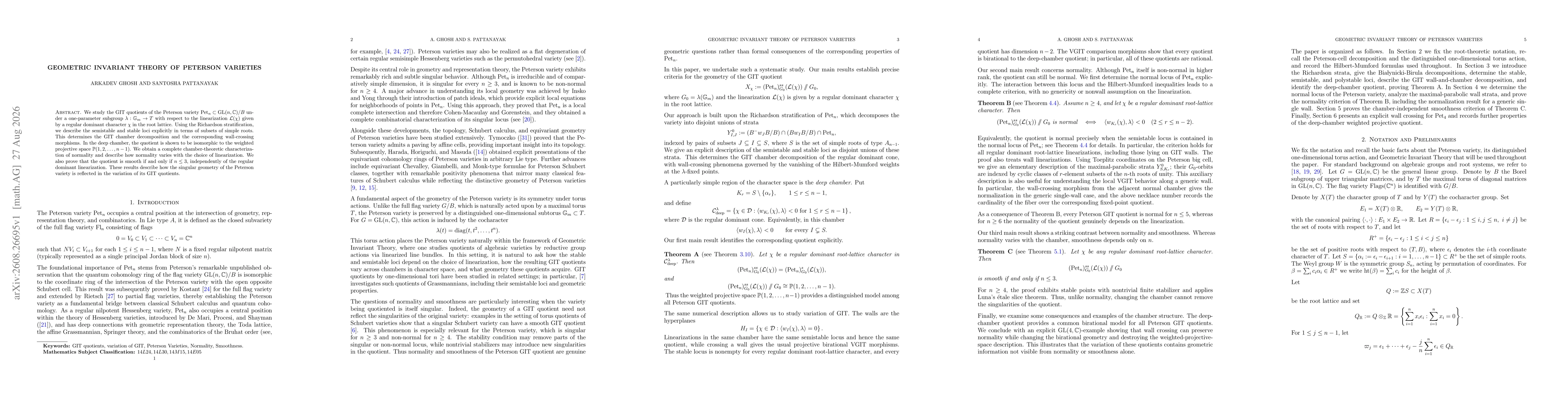 Thumbnail for Geometric Invariant Theory of Peterson Varieties