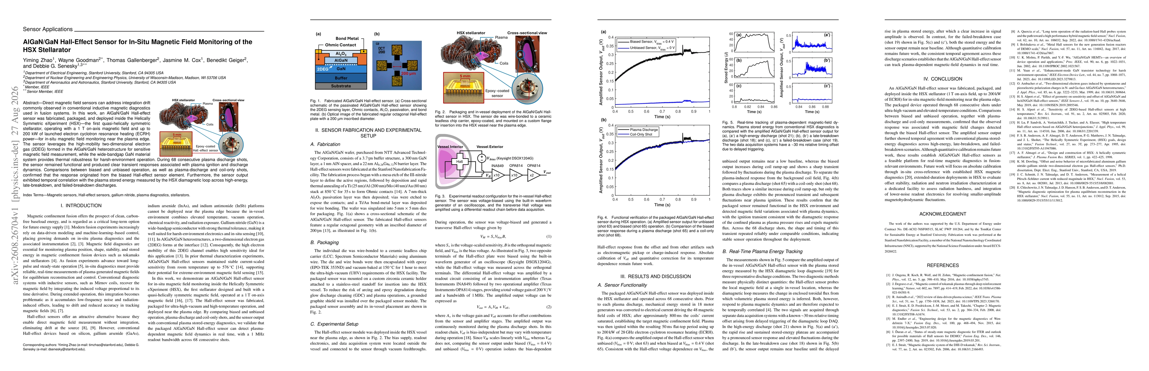 Thumbnail for AlGaN/GaN Hall-Effect Sensor for In-Situ Magnetic Field Monitoring of the HSX Stellarator