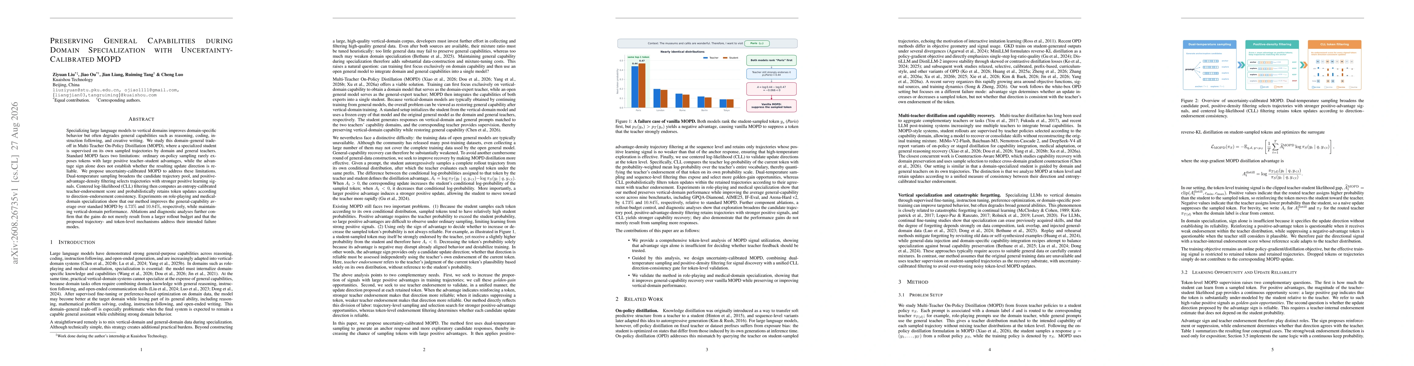 Thumbnail for Preserving General Capabilities during Domain Specialization with Uncertainty-Calibrated MOPD