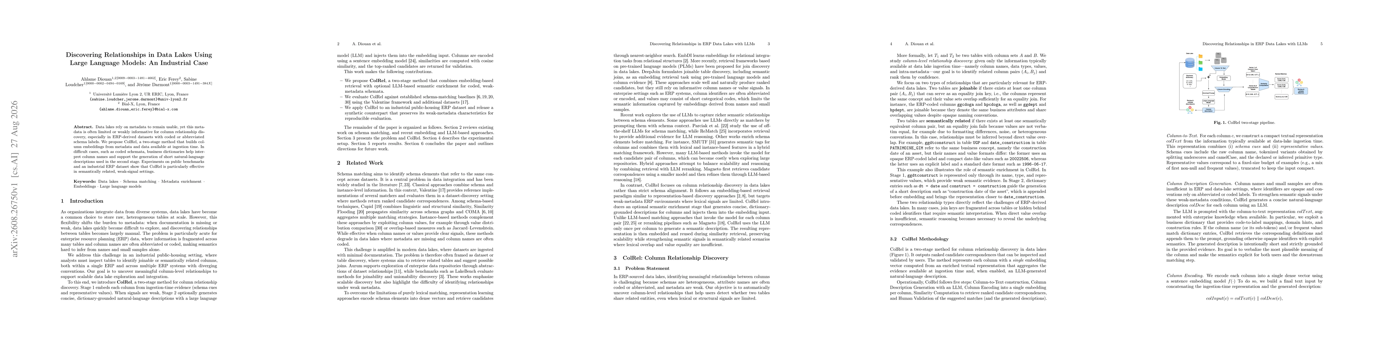 Thumbnail for Discovering Relationships in Data Lakes Using Large Language Models: An Industrial Case