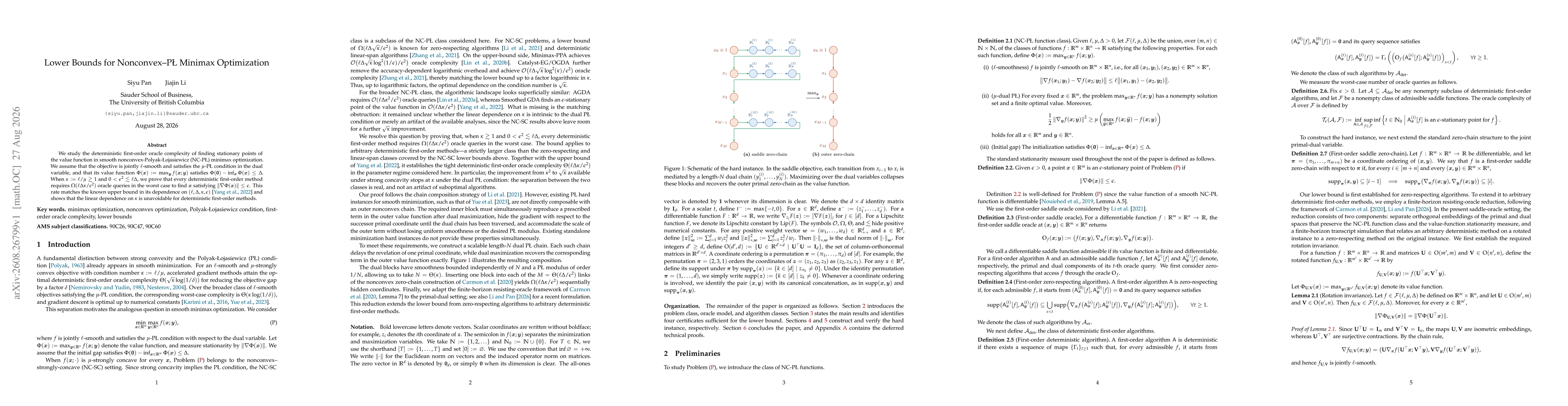 Thumbnail for Lower Bounds for Nonconvex-PŁ Minimax Optimization