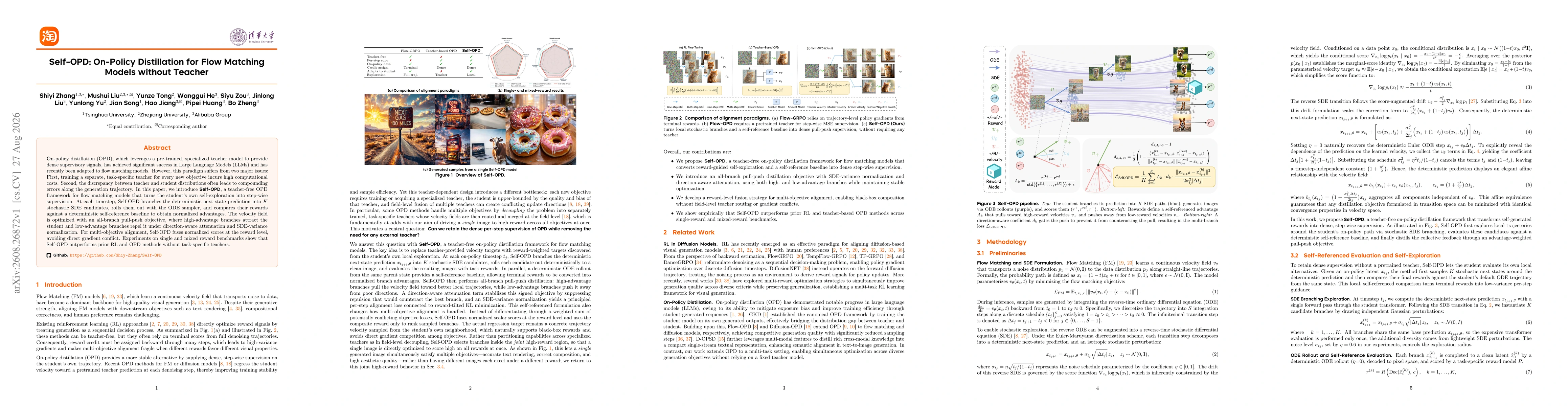 Thumbnail for Self-OPD: On-Policy Distillation for Flow Matching Models without Teacher