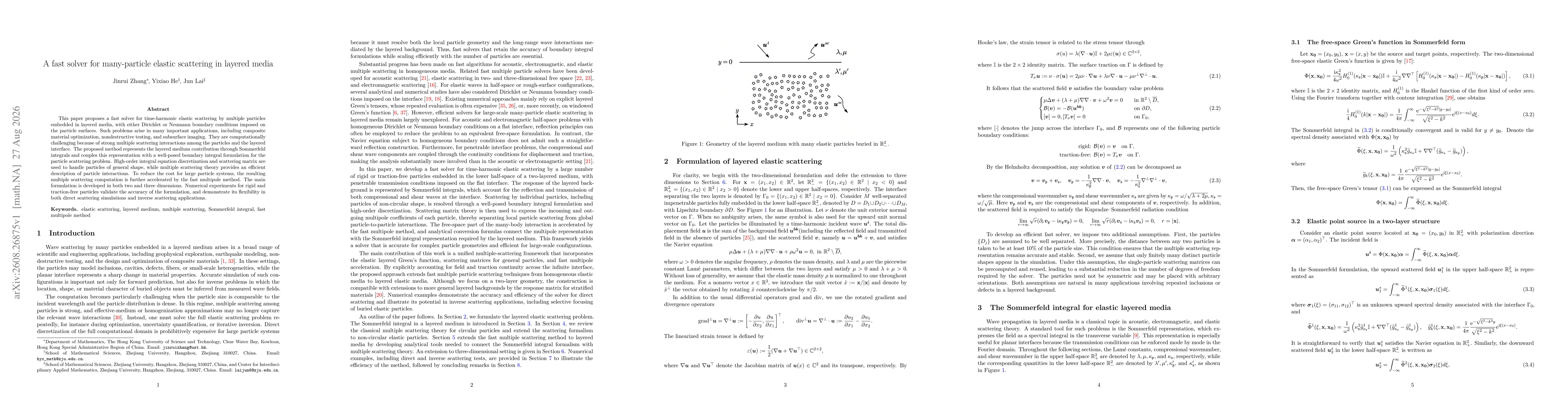 Thumbnail for A fast solver for many-particle elastic scattering in layered media
