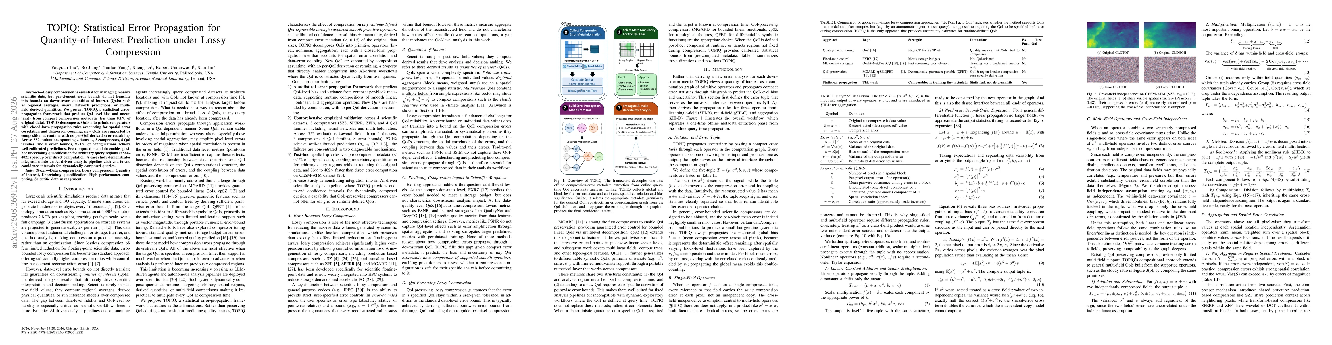 Thumbnail for TOPIQ: Statistical Error Propagation for Quantity-of-Interest Prediction under Lossy Compression