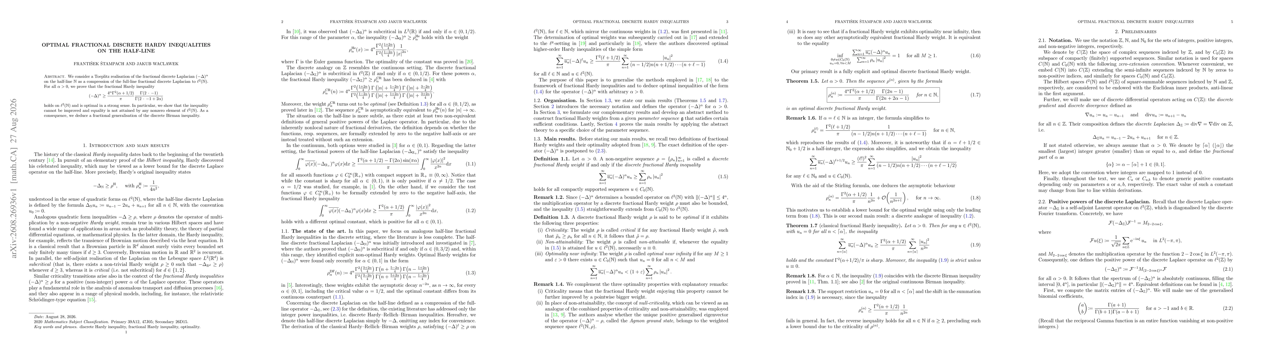 Thumbnail for Optimal fractional discrete Hardy inequalities on the half-line