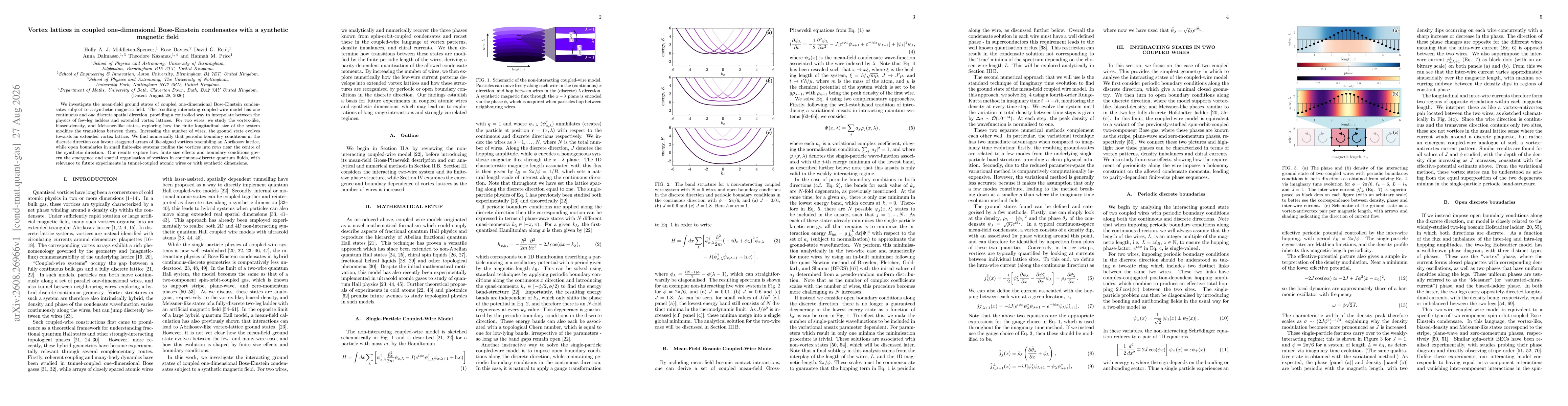 Thumbnail for Vortex lattices in coupled one-dimensional Bose-Einstein condensates with a synthetic magnetic field