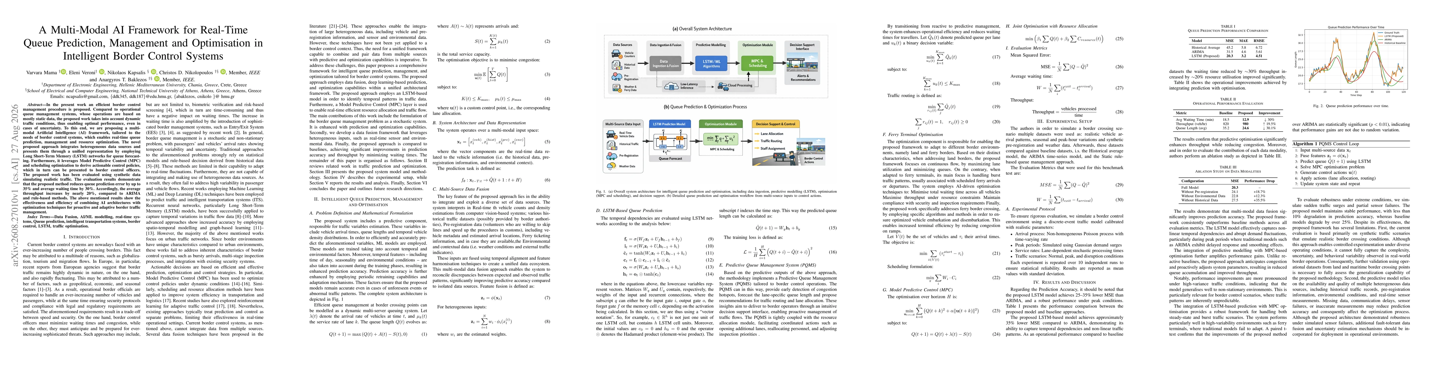 Thumbnail for A Multi-Modal AI Framework for Real-Time Queue Prediction, Management and Optimisation in Intelligent Border Control Systems