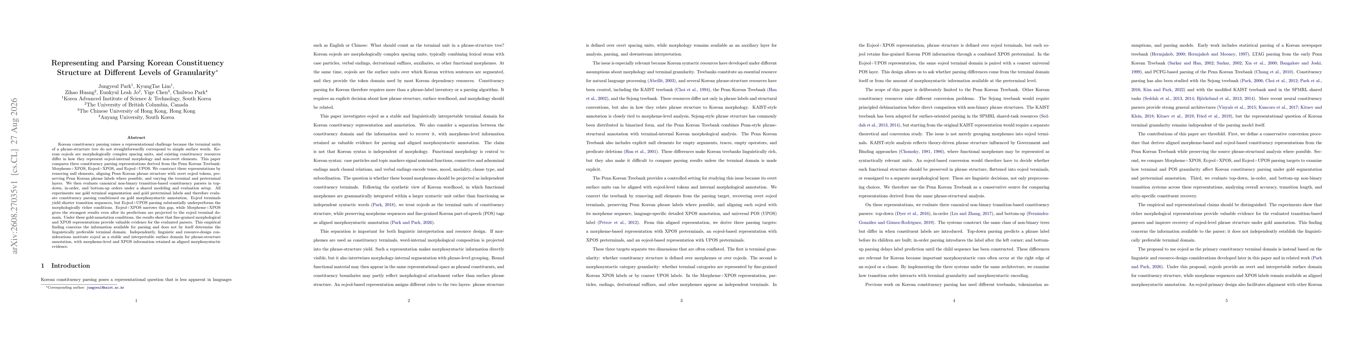 Thumbnail for Representing and Parsing Korean Constituency Structure at Different Levels of Granularity