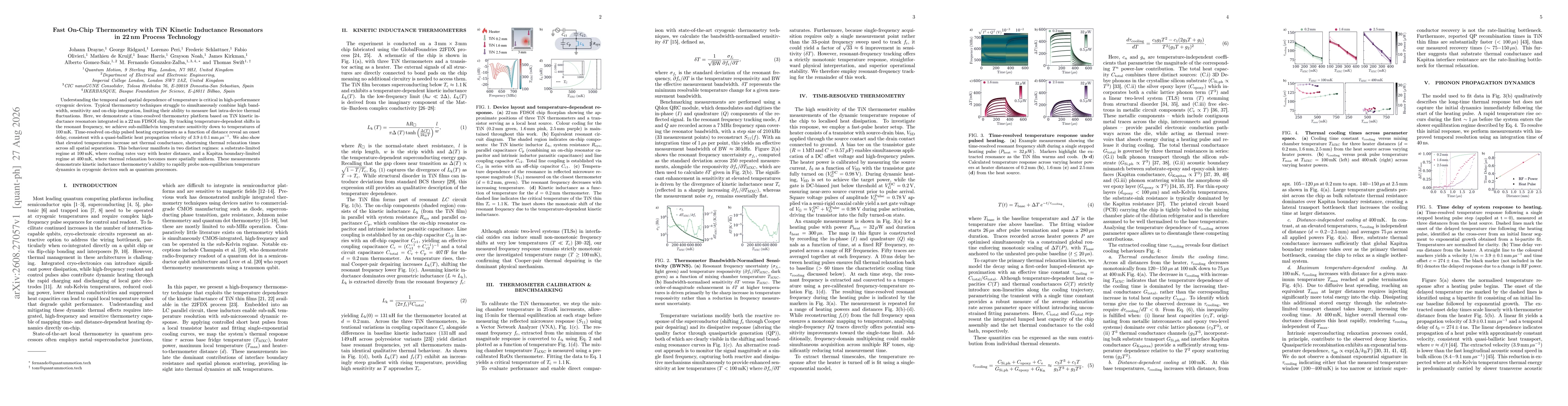 Thumbnail for Fast On-Chip Thermometry with TiN Kinetic Inductance Resonators in 22 nm Process Technology