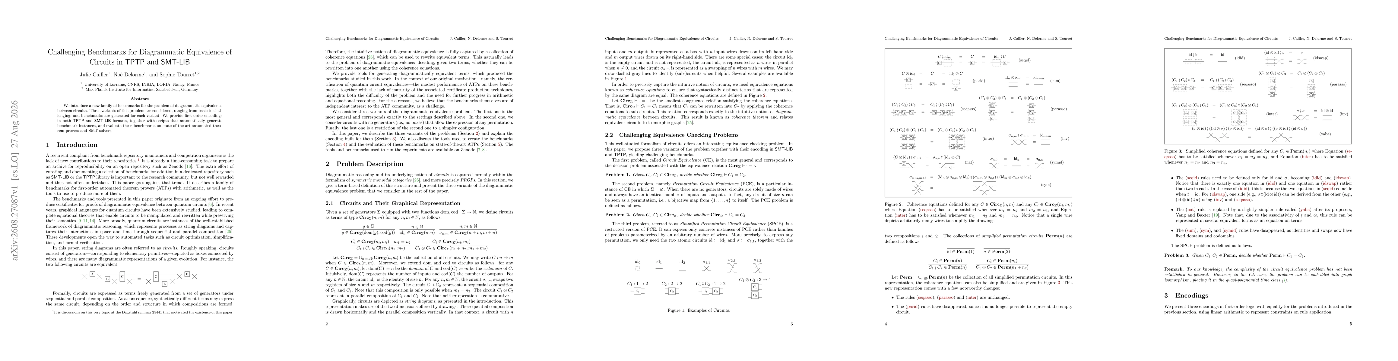 Thumbnail for Challenging Benchmarks for Diagrammatic Equivalence of Circuits in TPTP and SMT-LIB