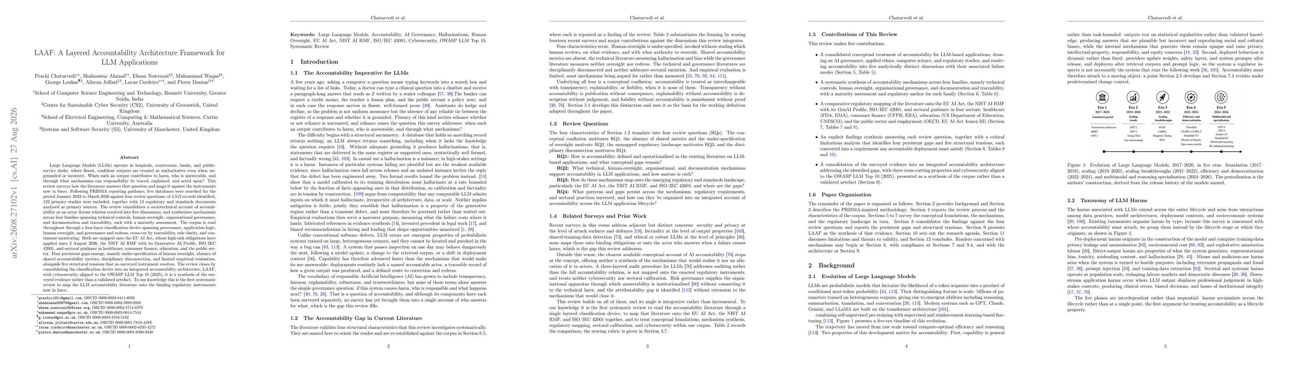 Thumbnail for LAAF: A Layered Accountability Architecture Framework for LLM Applications