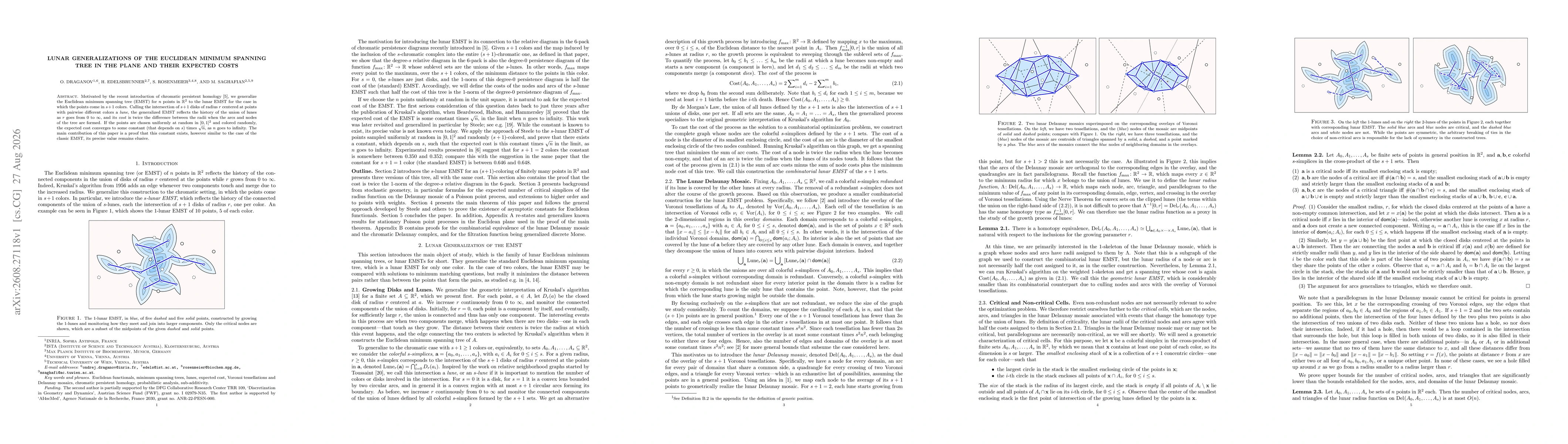 Thumbnail for Lunar Generalizations of the Euclidean Minimum Spanning Tree in the Plane and their Expected Costs