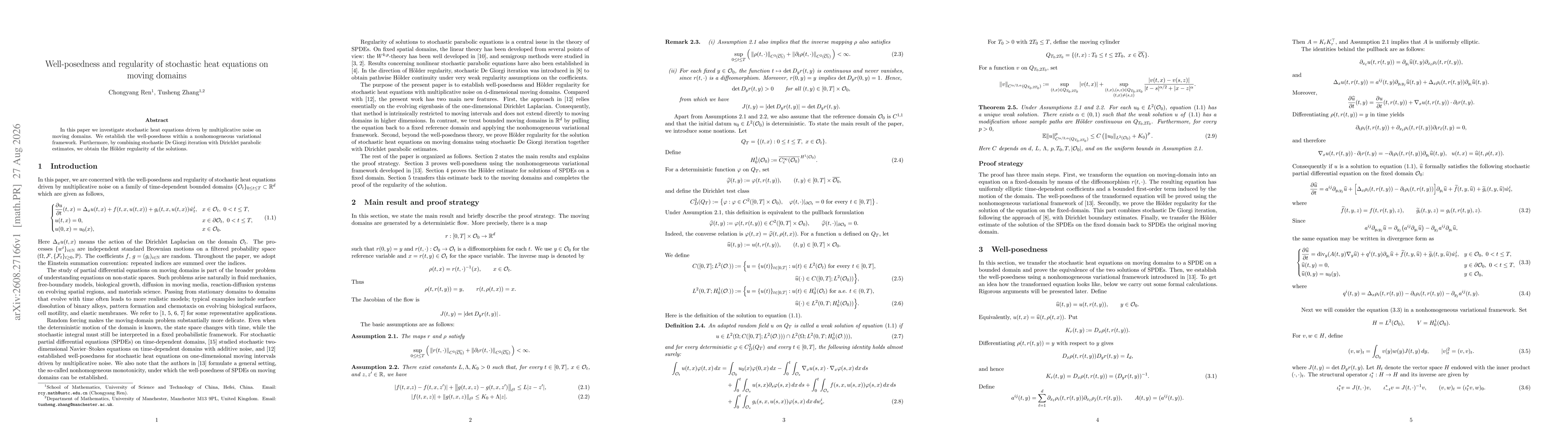 Thumbnail for Well-posedness and regularity of stochastic heat equations on moving domains
