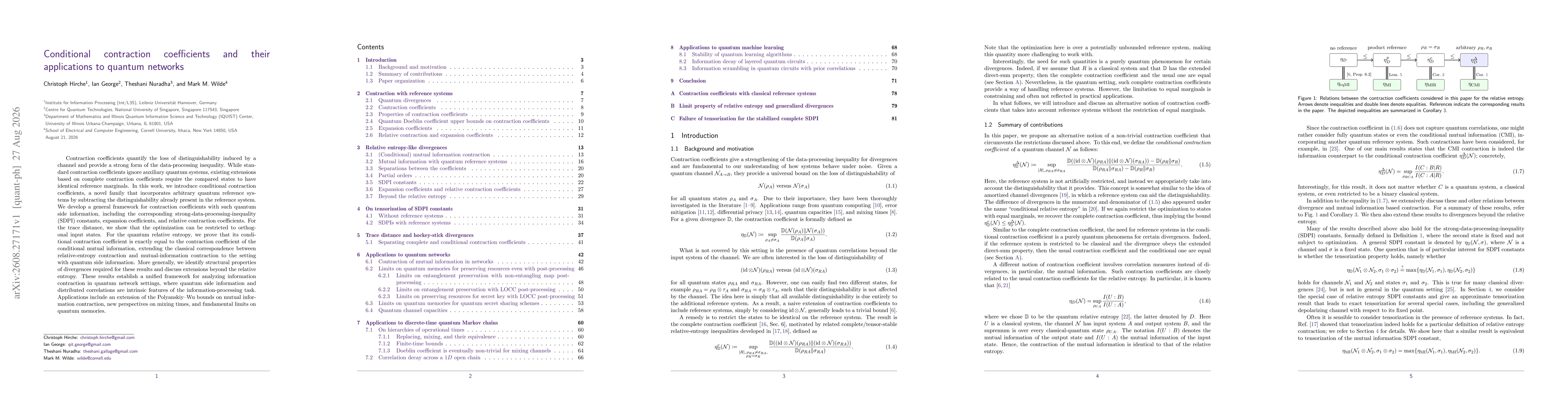 Thumbnail for Conditional contraction coefficients and their applications to quantum networks