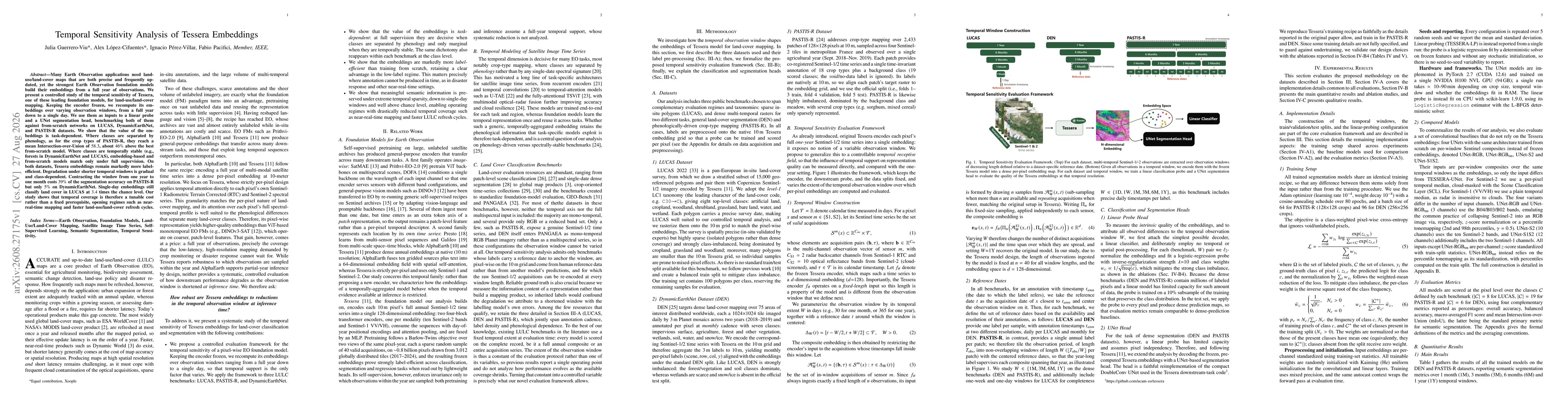 Thumbnail for Temporal Sensitivity Analysis of Tessera Embeddings