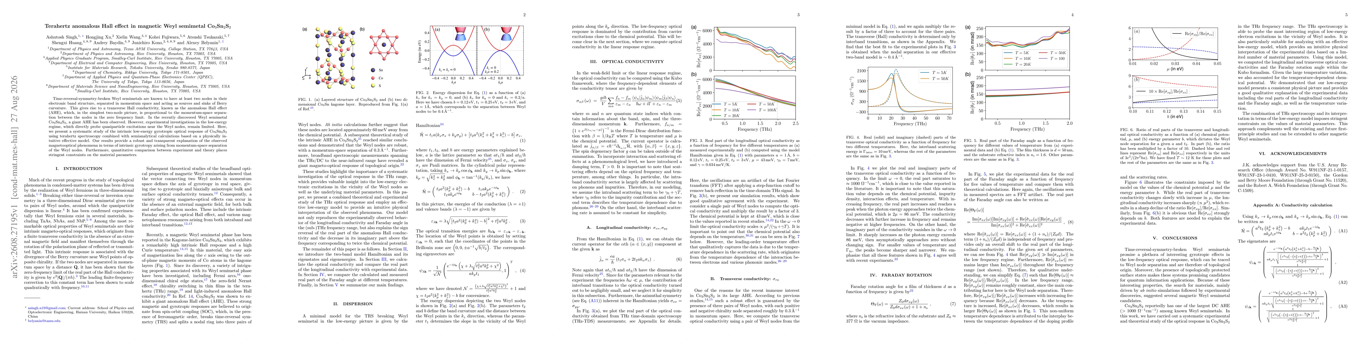 Thumbnail for Terahertz anomalous Hall effect in magnetic Weyl semimetal Co$_3$Sn$_2$S$_2$
