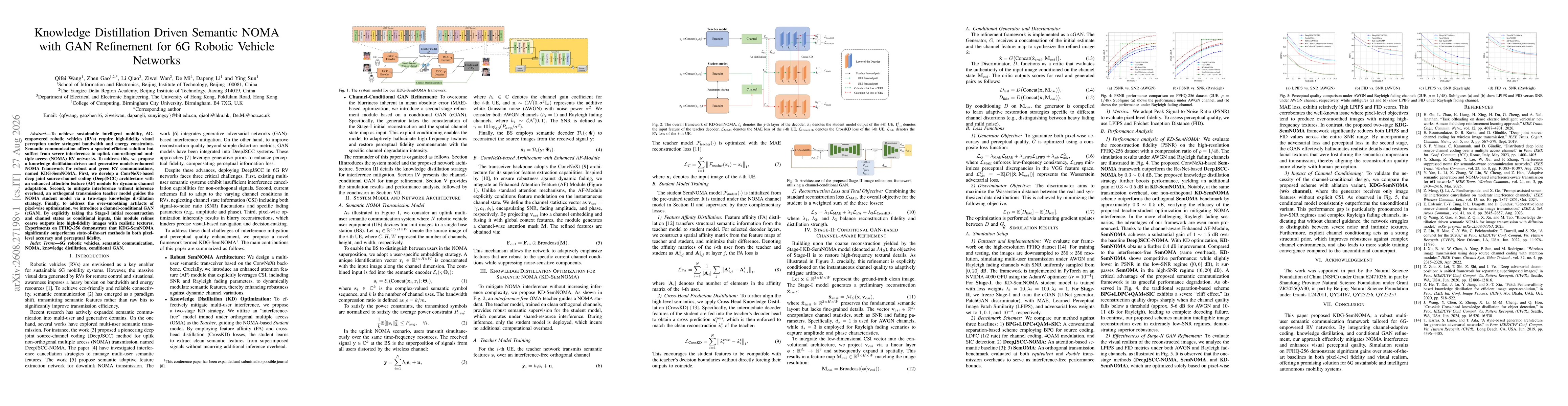 Thumbnail for Knowledge Distillation Driven Semantic NOMA with GAN Refinement for 6G Robotic Vehicle Networks