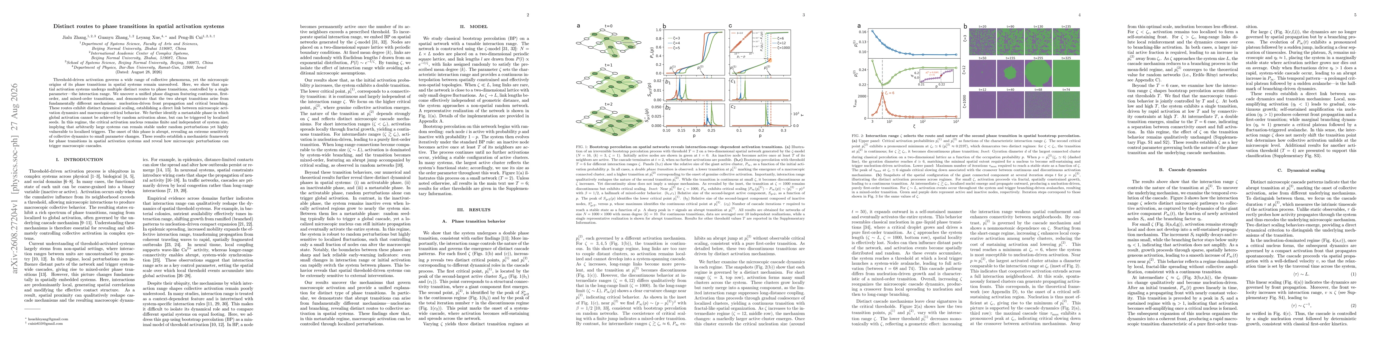 Thumbnail for Distinct routes to phase transitions in spatial activation systems