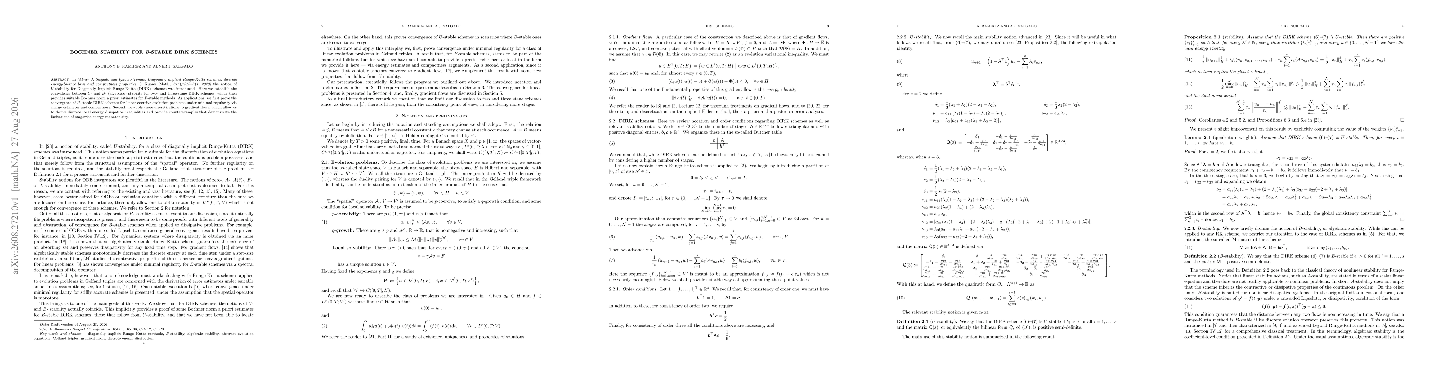 Thumbnail for Bochner Stability for B-stable DIRK Schemes