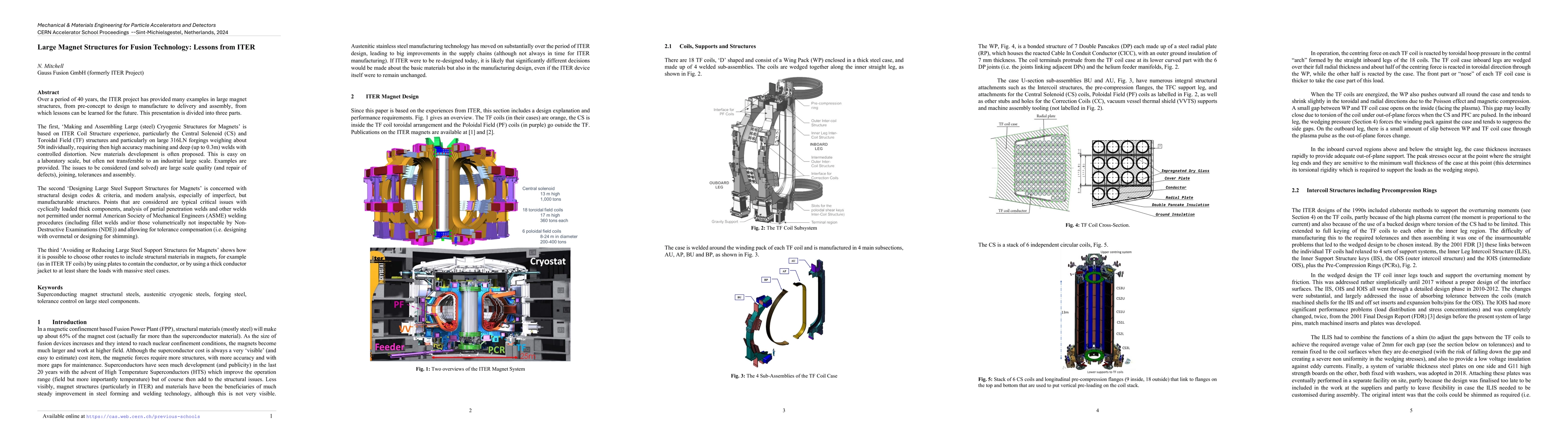 Thumbnail for Large Magnet Structures for Fusion Technology: Lessons from ITER