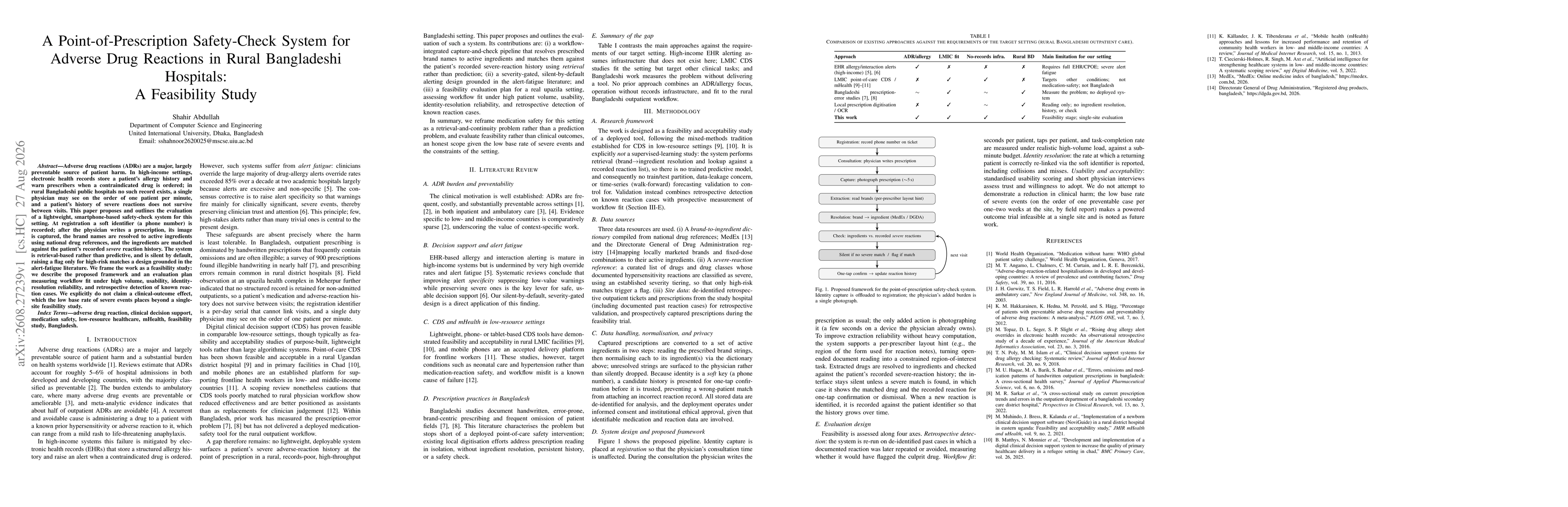 Thumbnail for A Point-of-Prescription Safety-Check System for Adverse Drug Reactions in Rural Bangladeshi Hospitals: A Feasibility Study