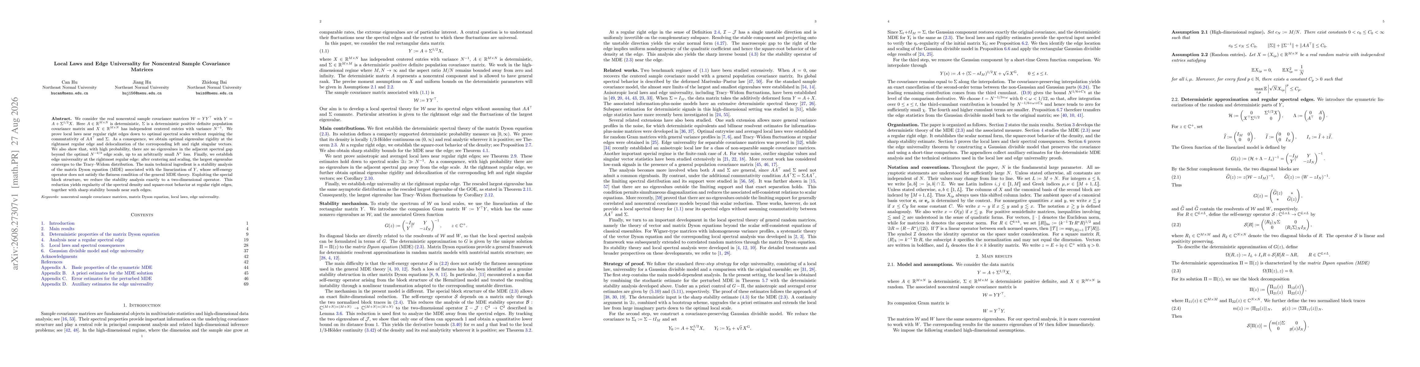 Thumbnail for Local Laws and Edge Universality for Noncentral Sample Covariance Matrices