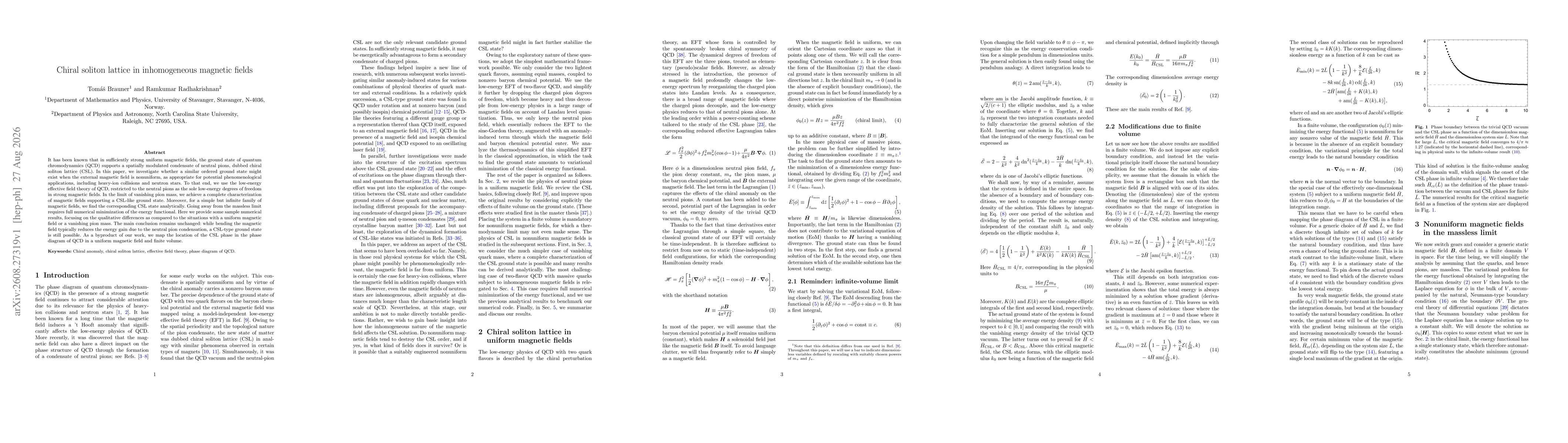 Thumbnail for Chiral soliton lattice in inhomogeneous magnetic fields