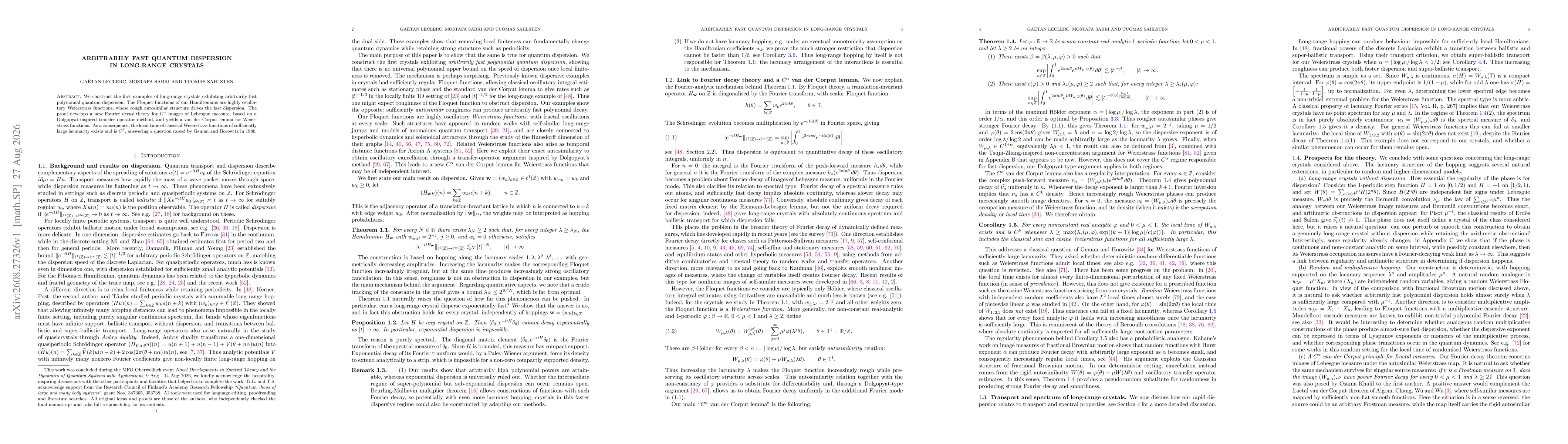 Thumbnail for Arbitrarily Fast Quantum Dispersion in Long-Range Crystals