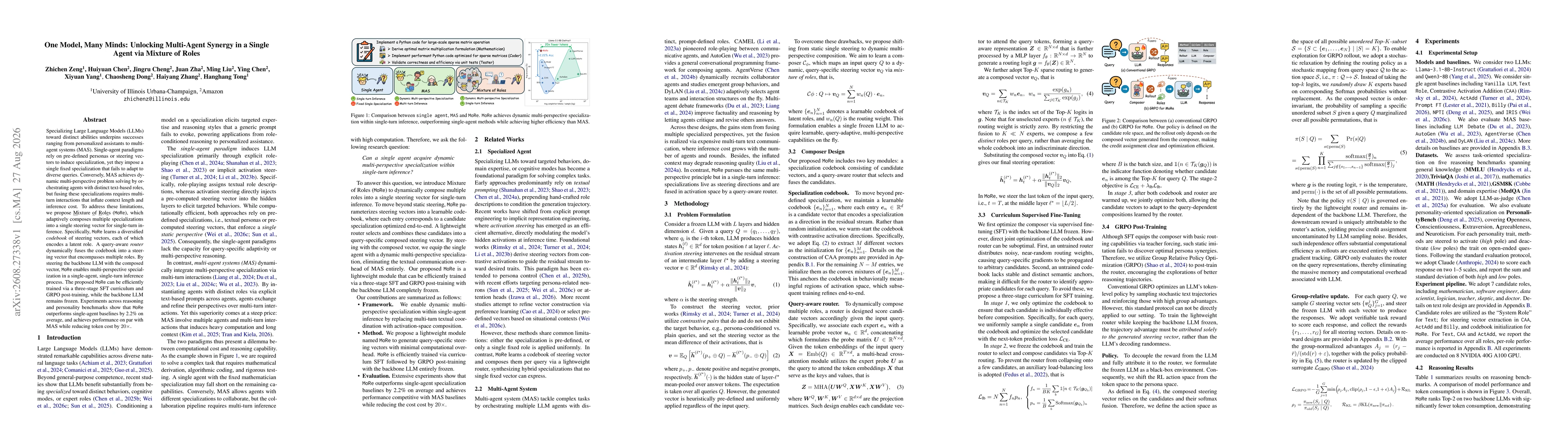 Thumbnail for One Model, Many Minds: Unlocking Multi-Agent Synergy in a Single Agent via Mixture of Roles