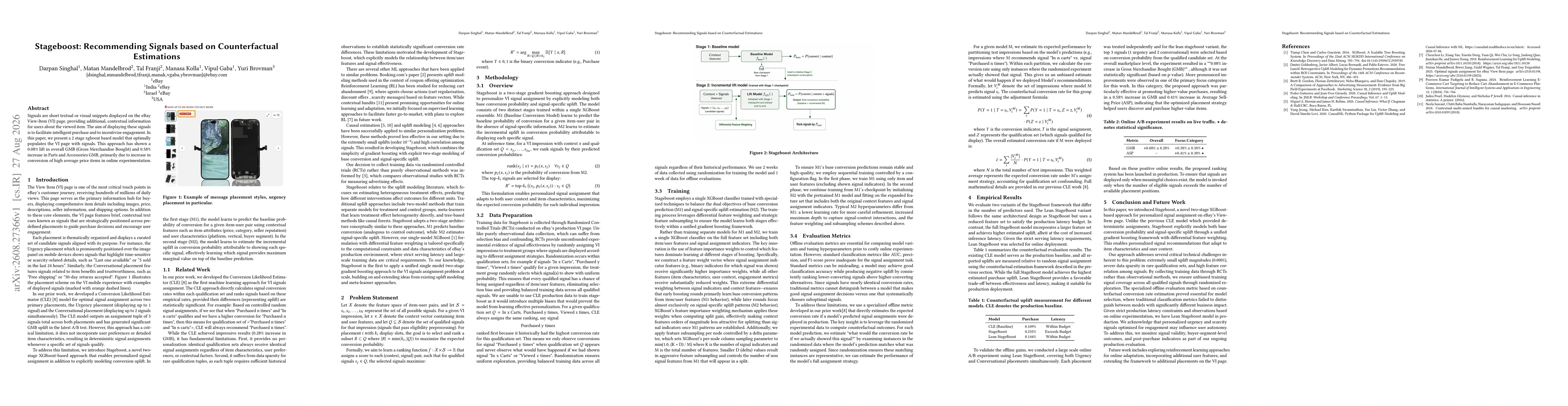 Thumbnail for Stageboost: Recommending Signals Based on Counterfactual Estimation