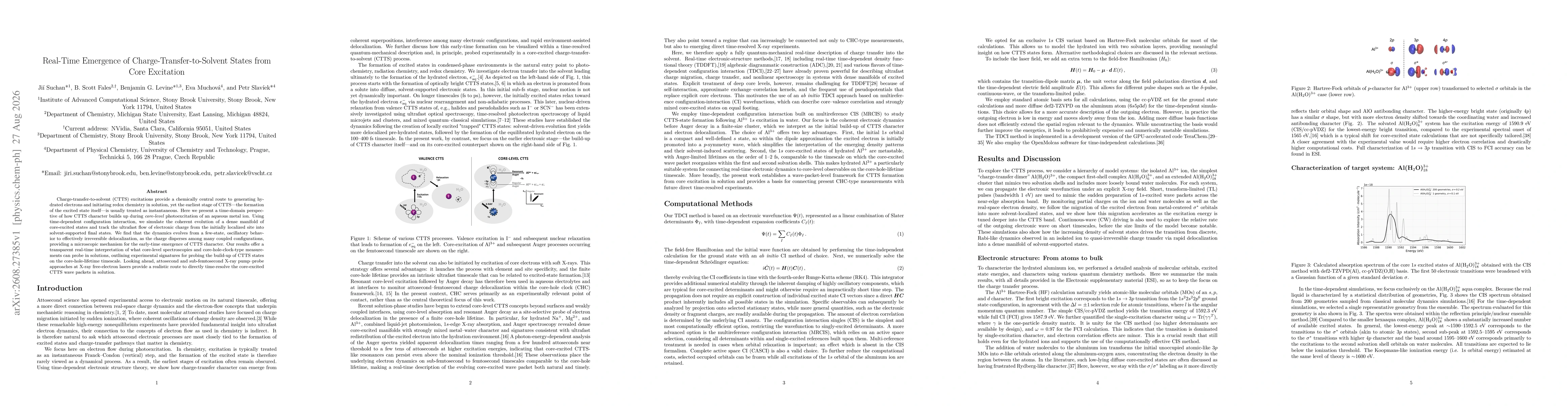 Thumbnail for Real-Time Emergence of Charge-Transfer-to-Solvent States from Core Excitation
