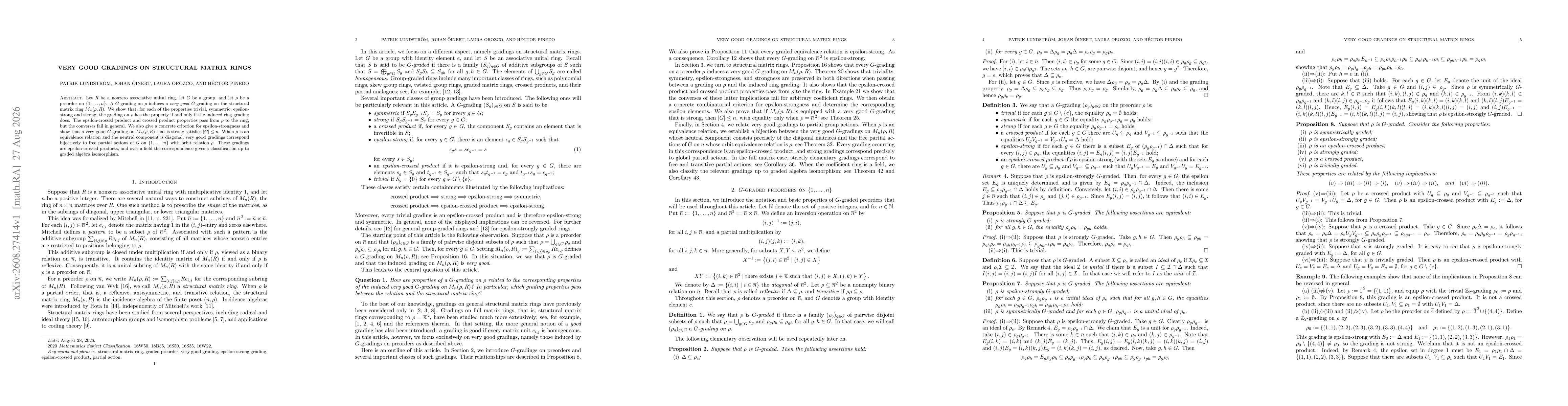 Thumbnail for Very good gradings on structural matrix rings
